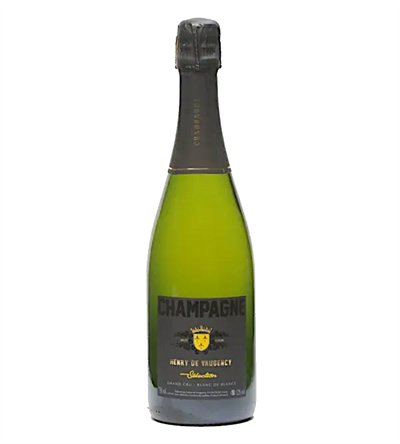 En kasse med 6 flasker Champagne Henry de Vaugency Selection Grand Cru, 75 cl